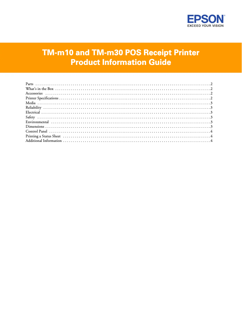 Page n°1 - Fiche technique Epson TM-m30