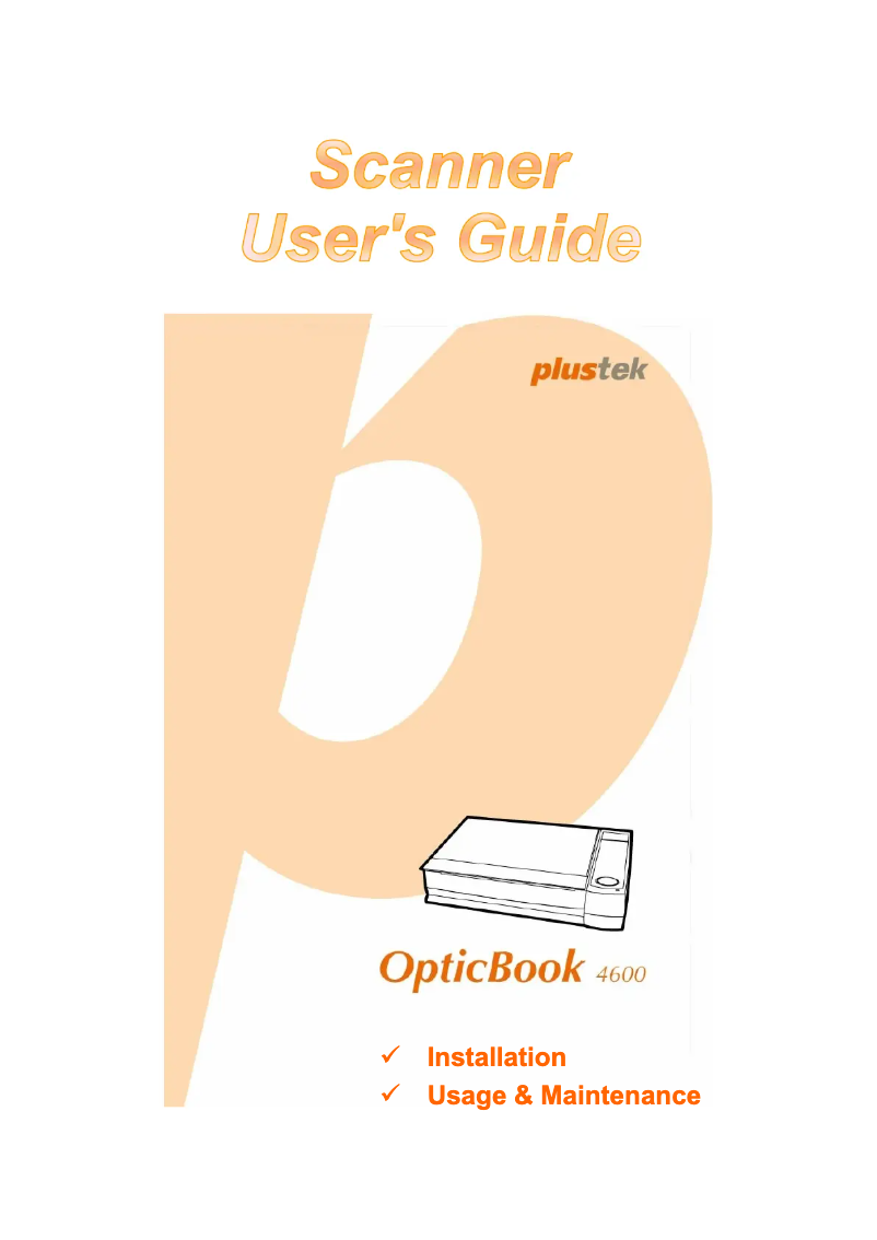 Página 1 del manual Manual de usuario Plustek OpticBook 4600
