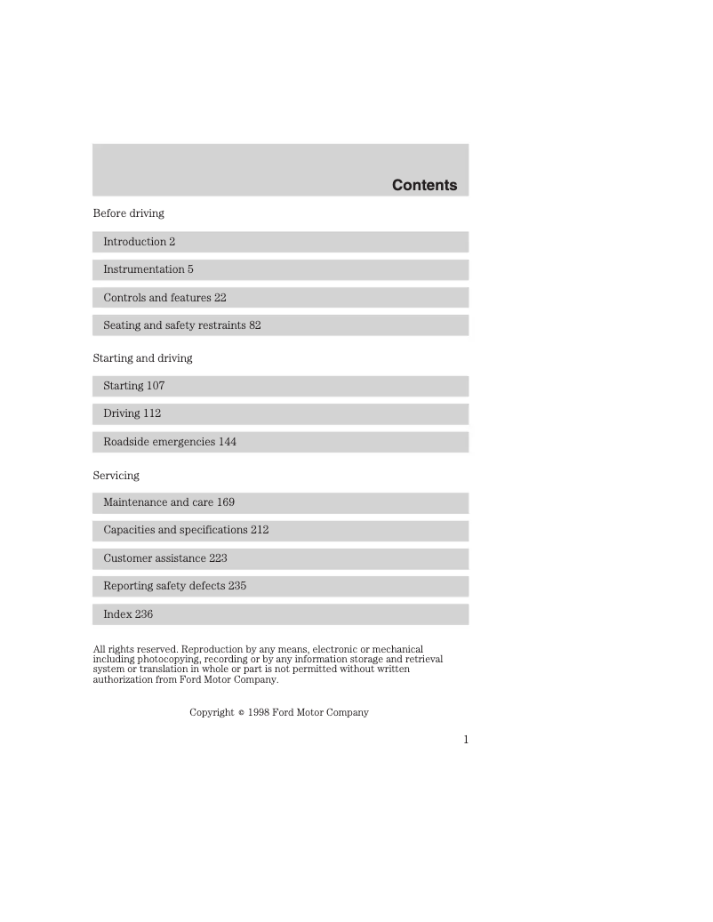 Image de la première page du manuel de l'appareil F-250 (1999)
