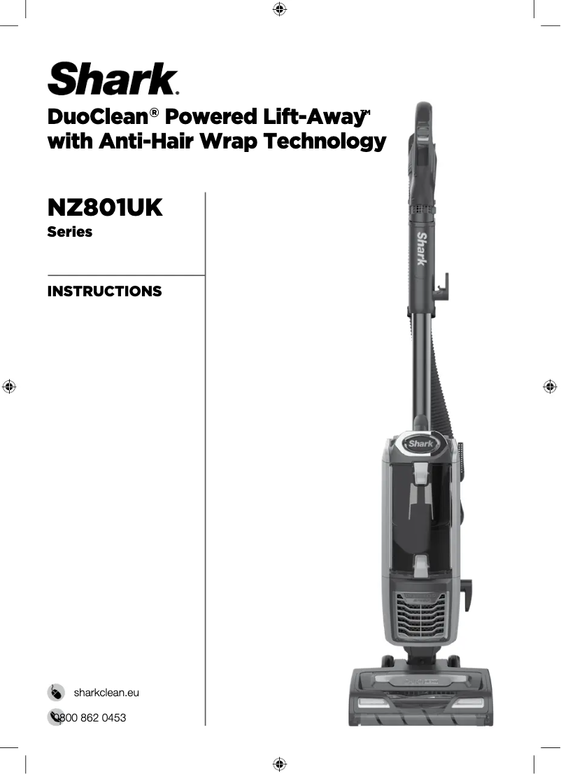 Page 1 de la notice Manuel utilisateur Shark Lift-Away NV602UKT