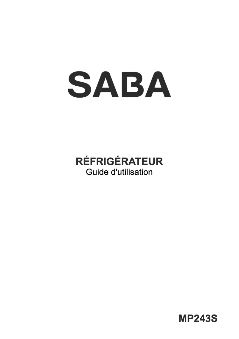 Page n°1 - Manuel utilisateur Saba MP243S
