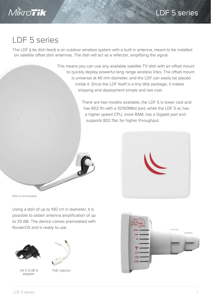 Page 1 de la notice Brochure Mikrotik LDF 5 AC
