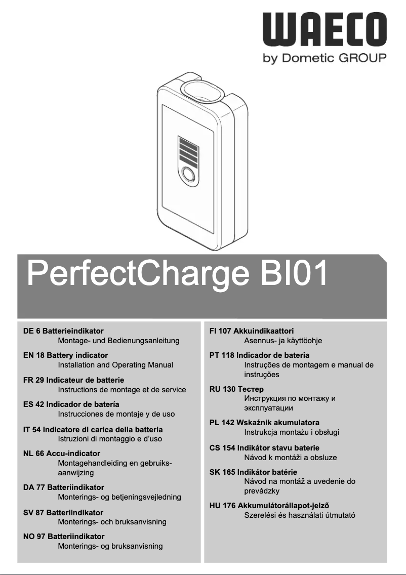 Page n°1 - Manuel utilisateur Waeco PerfectCharge BI01