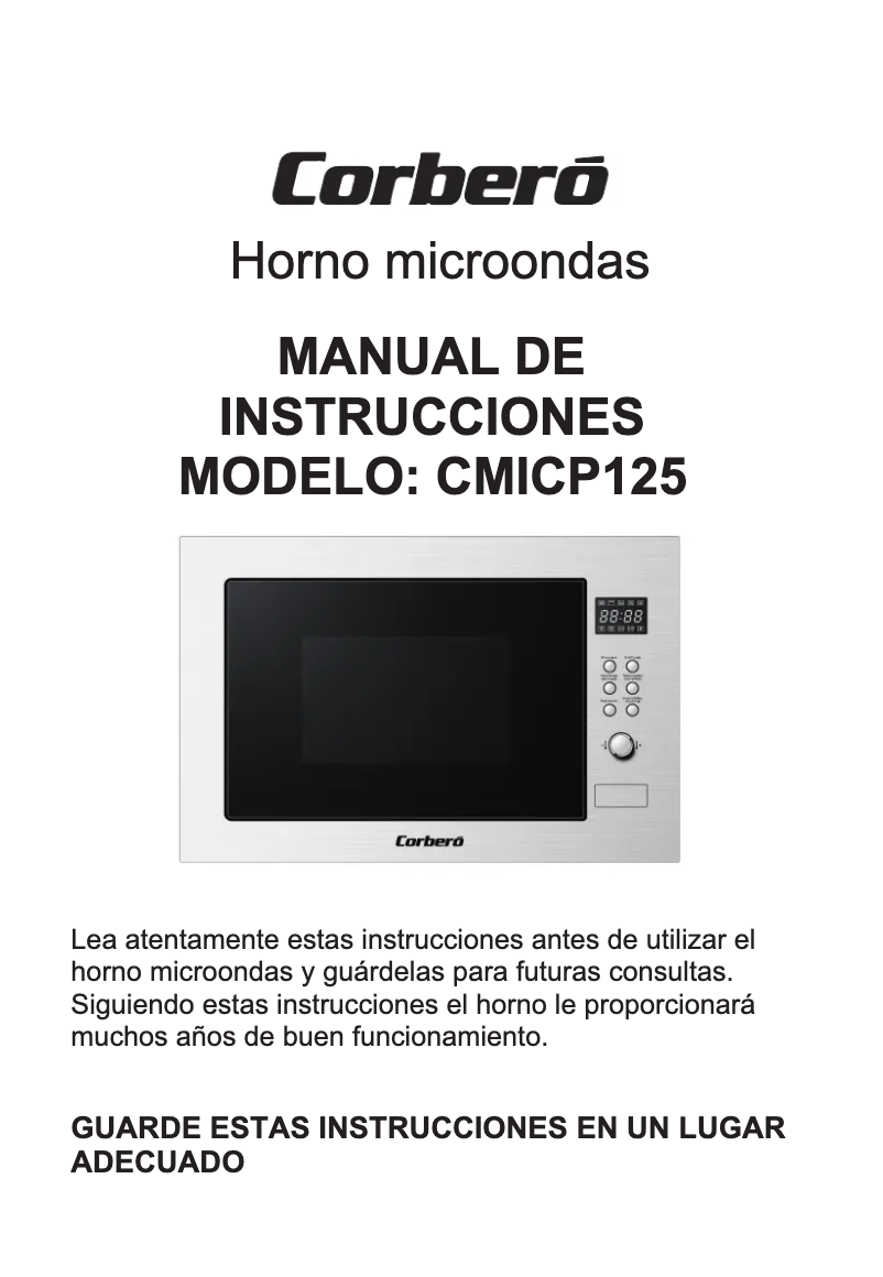 Page 1 de la notice Manuel utilisateur Corbero CMICP125
