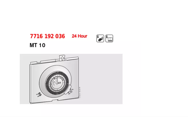 Page 1 de la notice Manuel utilisateur Worcester MT10