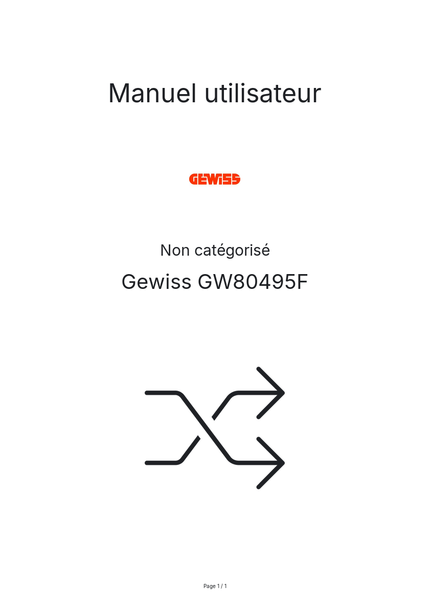 Image de la première page du manuel de l'appareil GW80495F
