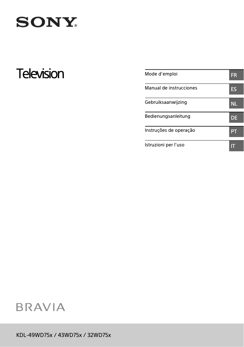 Image de la première page du manuel de l'appareil Bravia KDL-32WD757