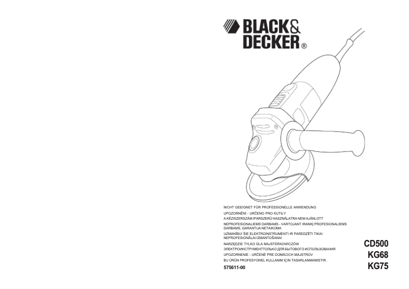Page 1 de la notice Manuel utilisateur Black & Decker KG68