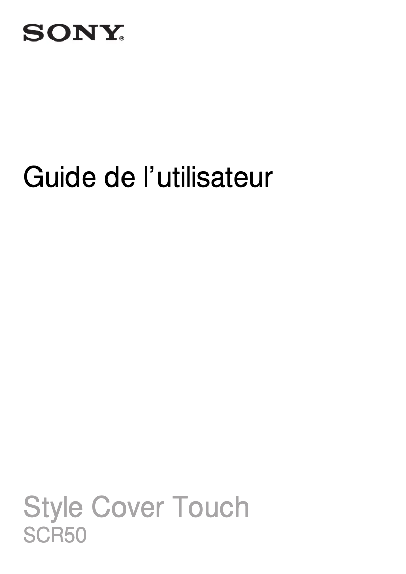 Page 1 de la notice Manuel utilisateur Sony SCR50