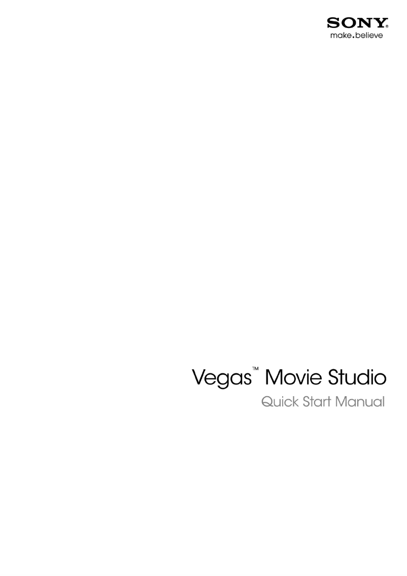 Image de la première page du manuel de l'appareil Vegas Movie Studio 11