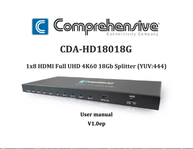 Page n°1 - Manuel utilisateur Comprehensive CDA-HD18018G