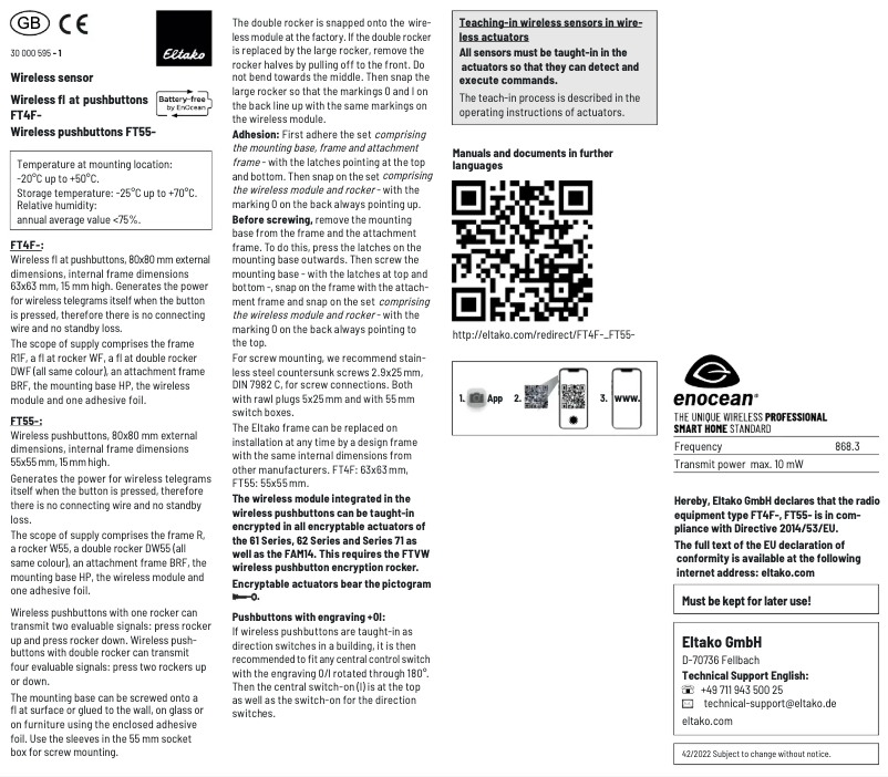 Image de la première page du manuel de l'appareil FT4F-wg