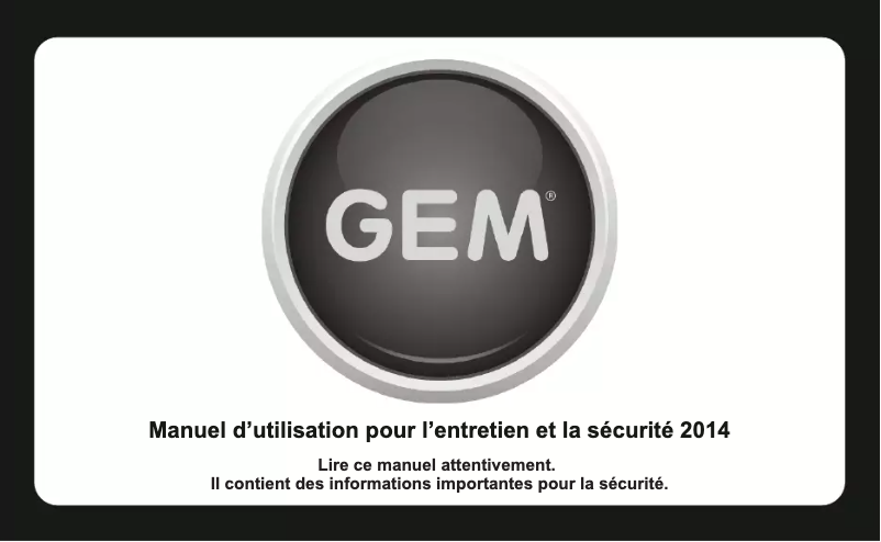 Page 1 de la notice Manuel utilisateur GEM e2 (2014)