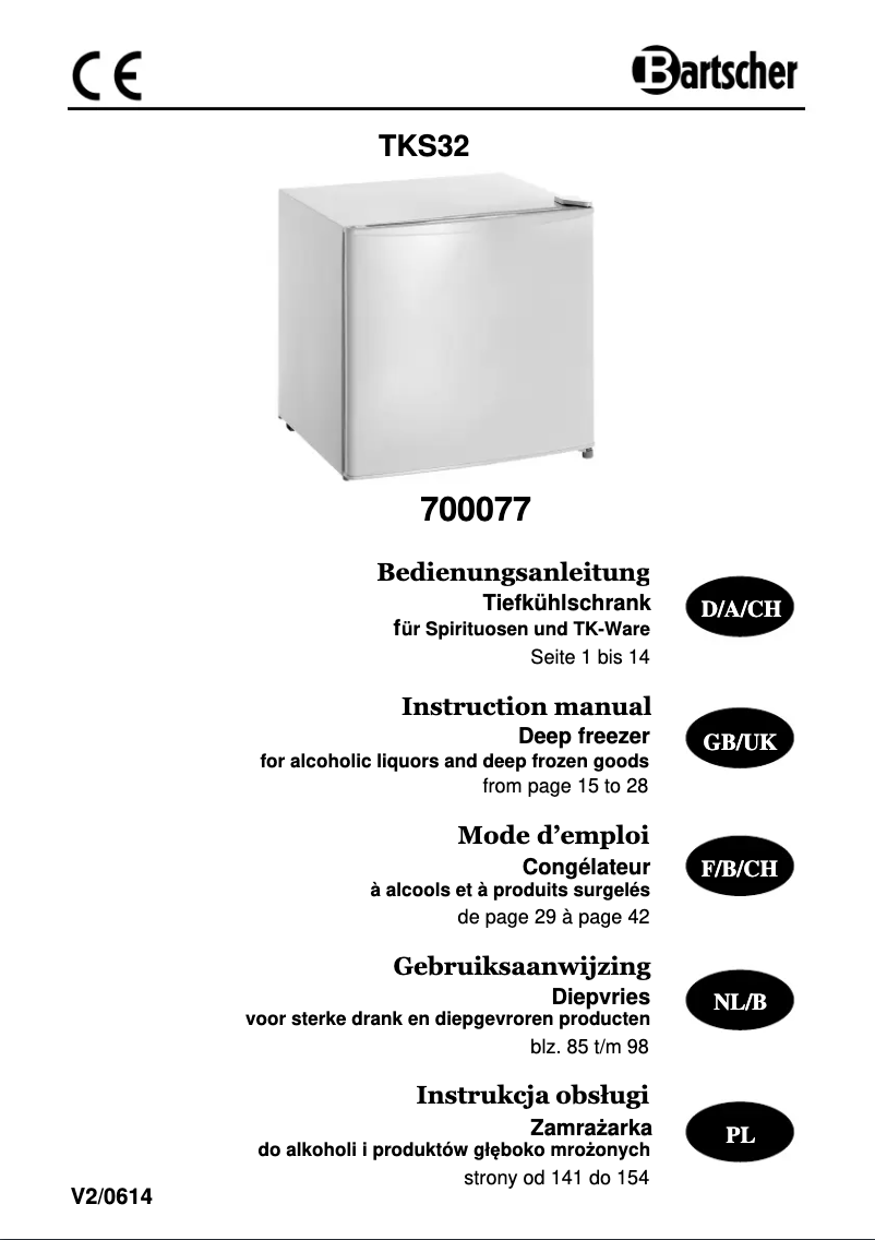 Page 1 de la notice Manuel utilisateur Bartscher TKS32