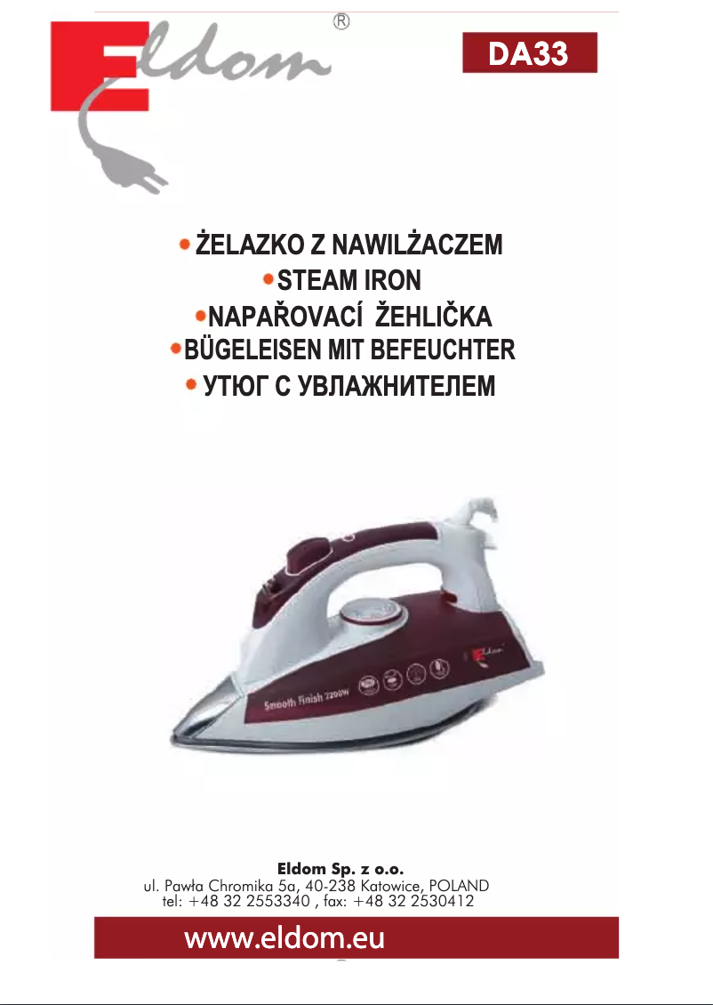 Page n°1 - Manuel utilisateur Eldom DA33