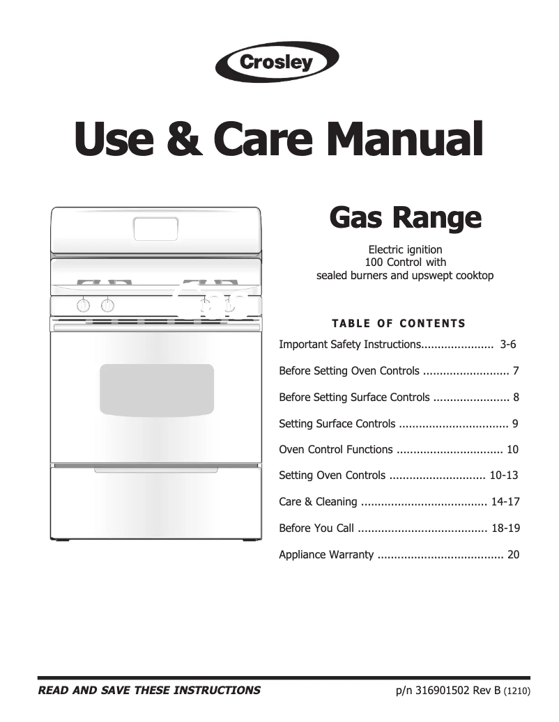 Image de la première page du manuel de l'appareil CRG3150PW