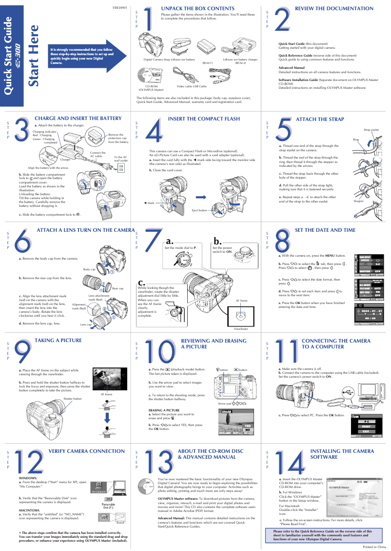 Image de la première page du manuel de l'appareil E-300
