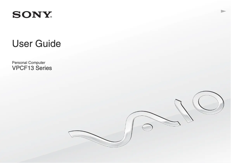 Page n°1 - Manuel utilisateur Sony Vaio VPCF137FX