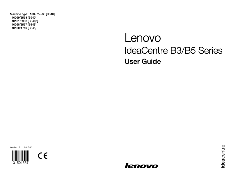 Page n°1 - Manuel utilisateur Lenovo IdeaCentre B3