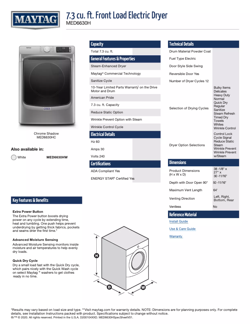 Image de la première page du manuel de l'appareil MED6630HW