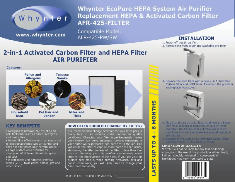 Image de la première page du manuel de l'appareil AFR-425-SW