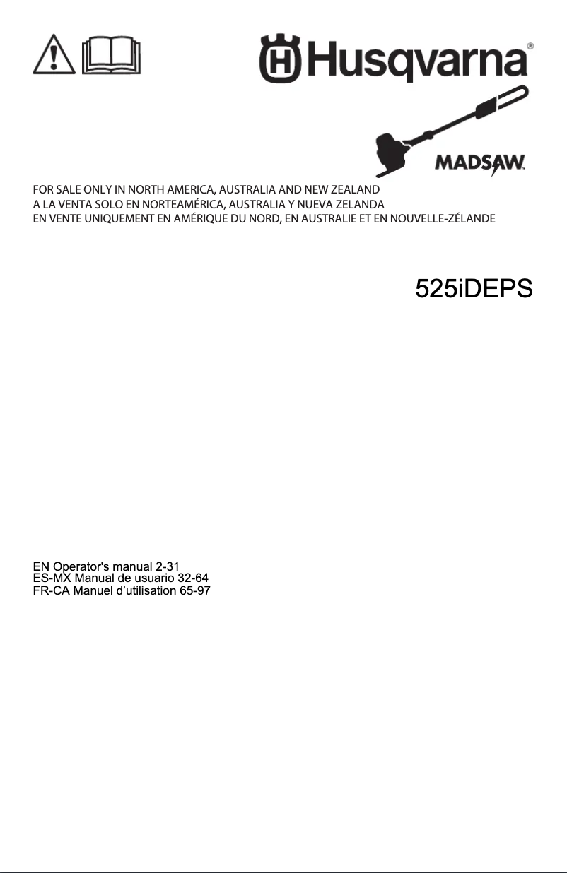 Page 1 de la notice Manuel utilisateur Husqvarna Madsaw 525DEPS