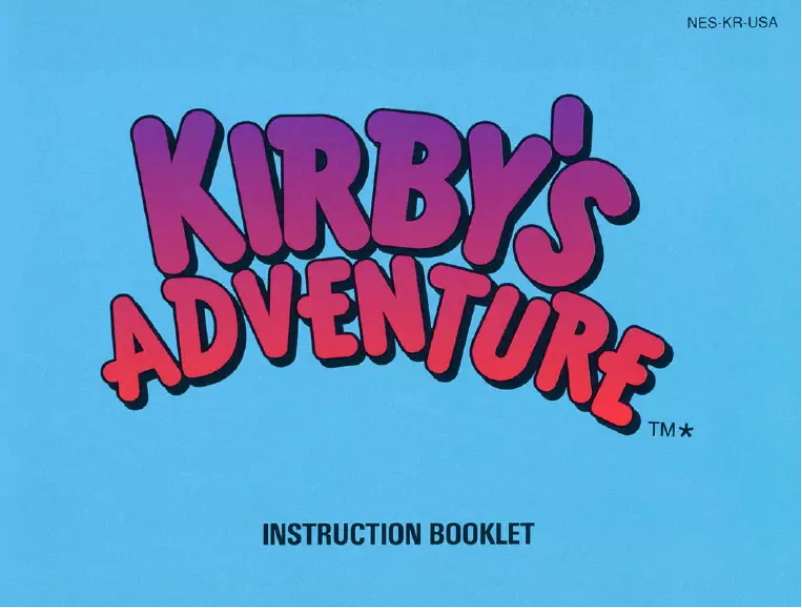 Page n°1 - Manuel utilisateur Nintendo Kirbys Advenure (NES)