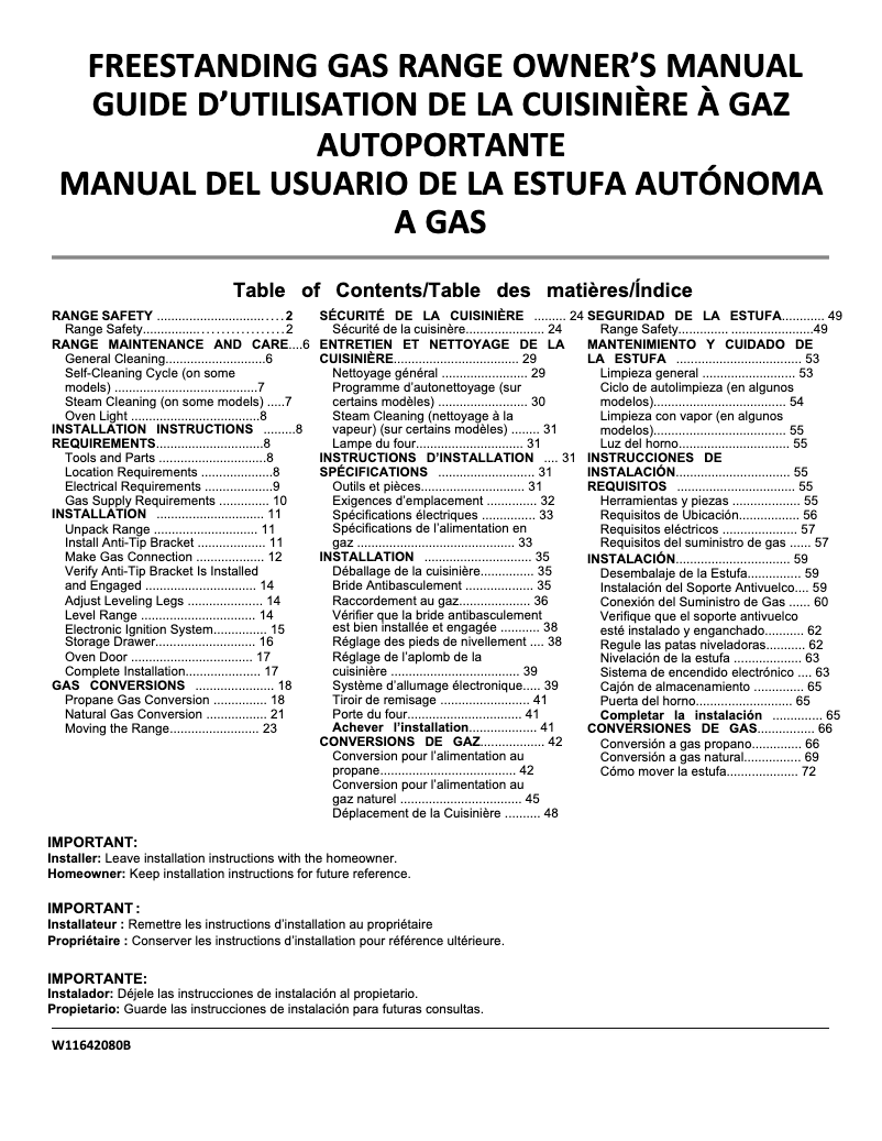 Page n°1 - Manuel utilisateur Maytag MFGS4030RS