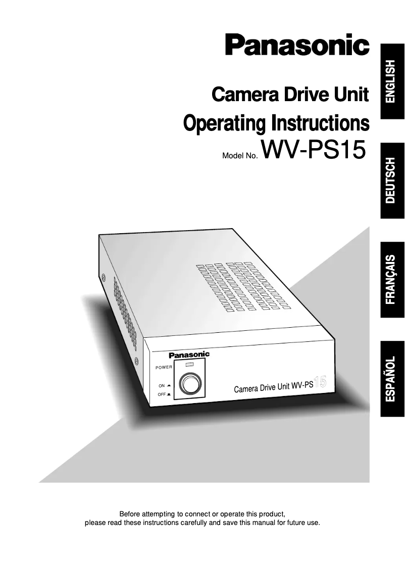 Page 1 de la notice Manuel utilisateur Panasonic WV-PS15