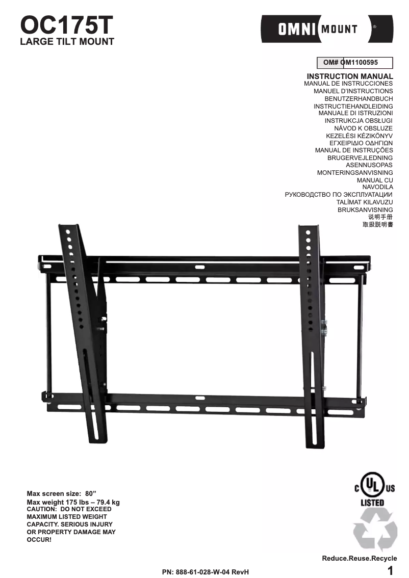 Page n°1 - Manuel utilisateur OmniMount OC175T