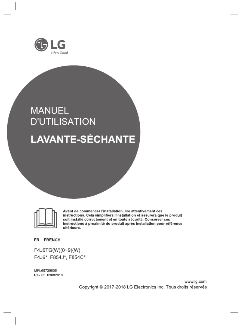 Page 1 de la notice Manuel utilisateur LG F854J61WRS