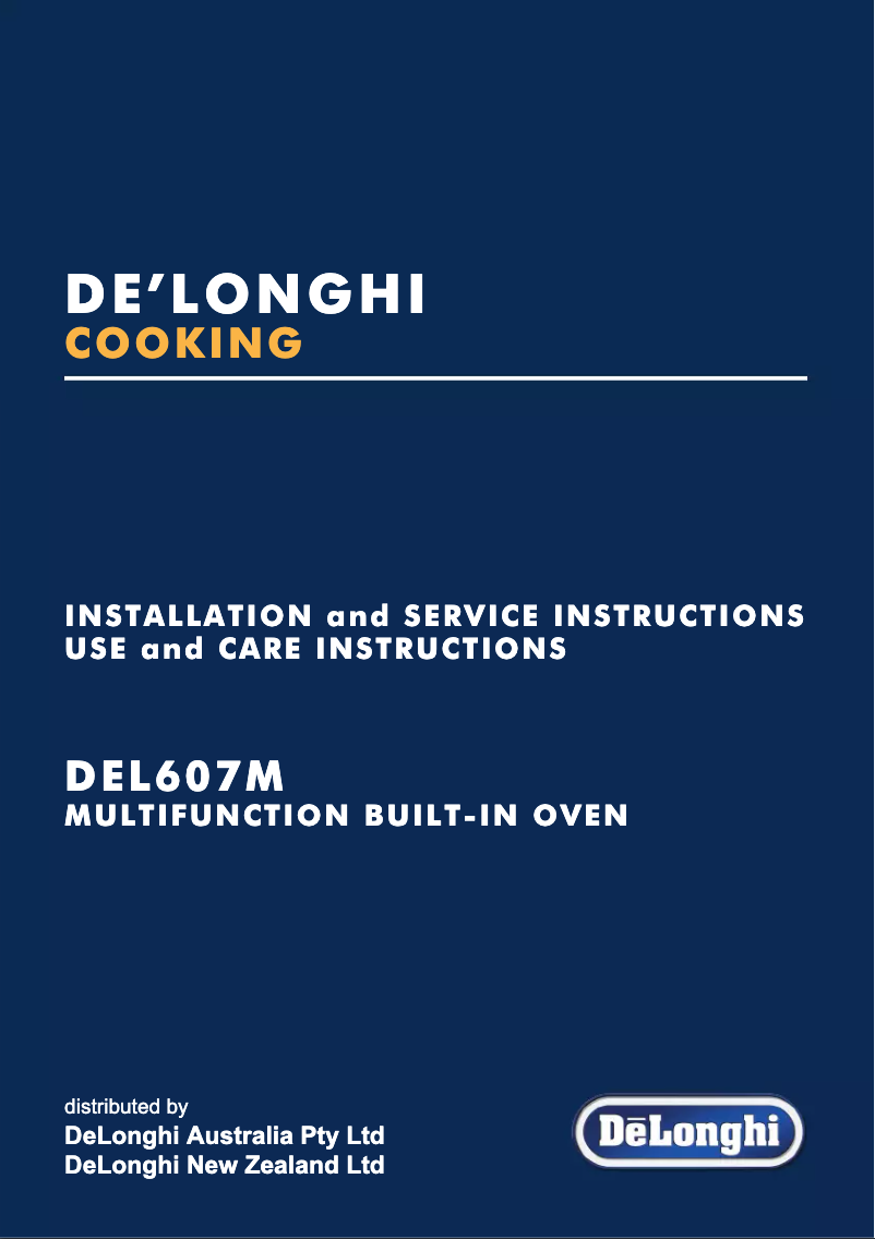 Page 1 of the manual User Manual DeLonghi DEL607M