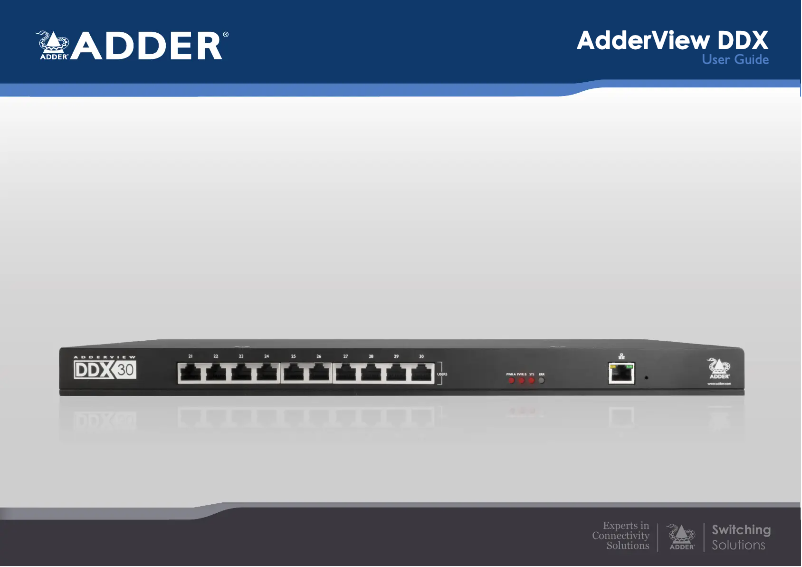 Page n°1 - Manuel utilisateur Adder View DDX USR