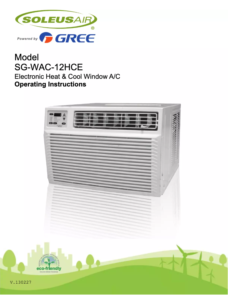 Image de la première page du manuel de l'appareil SG-WAC-12HCE