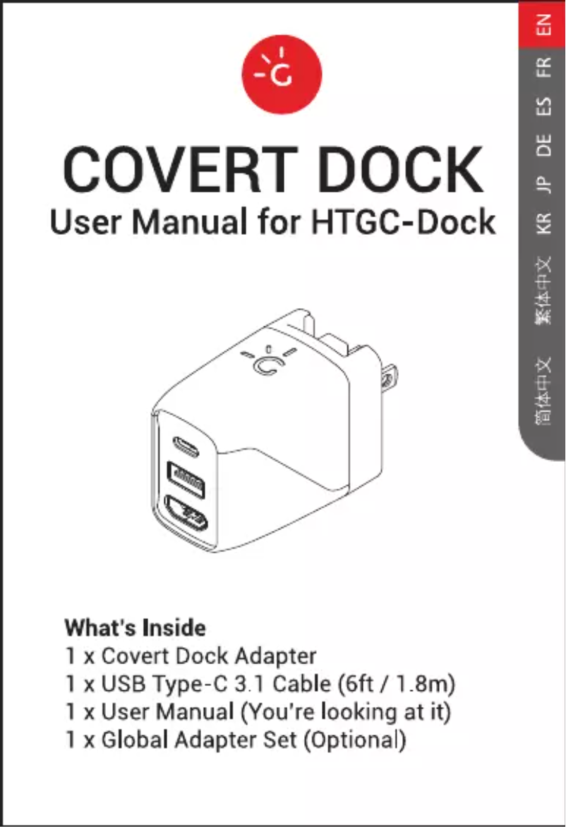 Image de la première page du manuel de l'appareil Covert Dock