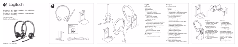 Page 1 de la notice Manuel utilisateur Logitech H820e