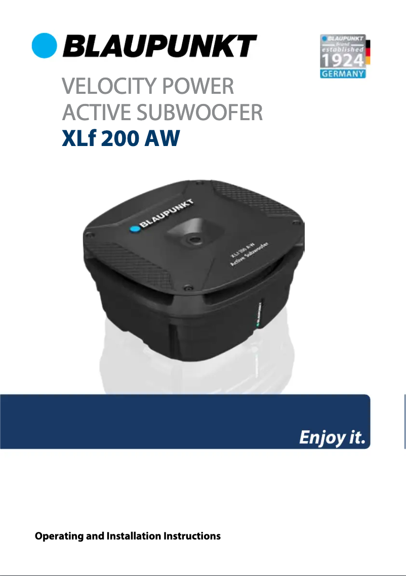 Page 1 de la notice Manuel utilisateur Blaupunkt XLf 200 AW