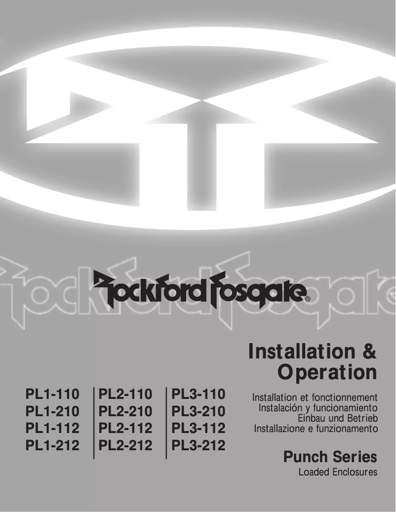 Page n°1 - Manuel utilisateur Rockford Fosgate Punch PL1-212