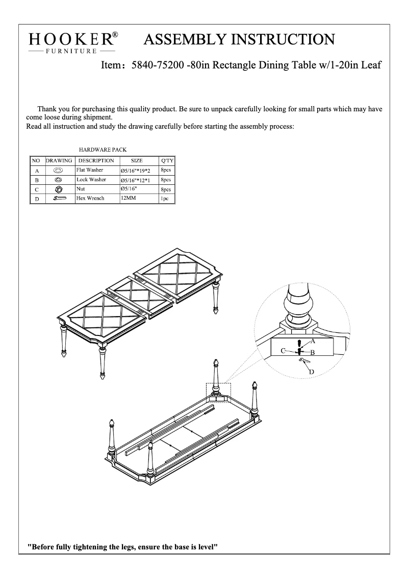 Page 1 de la notice Manuel utilisateur Hooker 5840-75200-80
