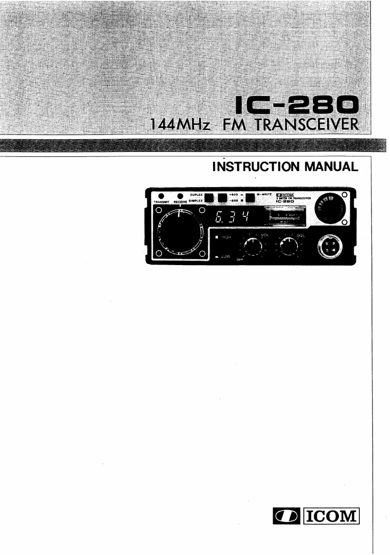 Page n°1 - Manuel utilisateur ICOM IC-280