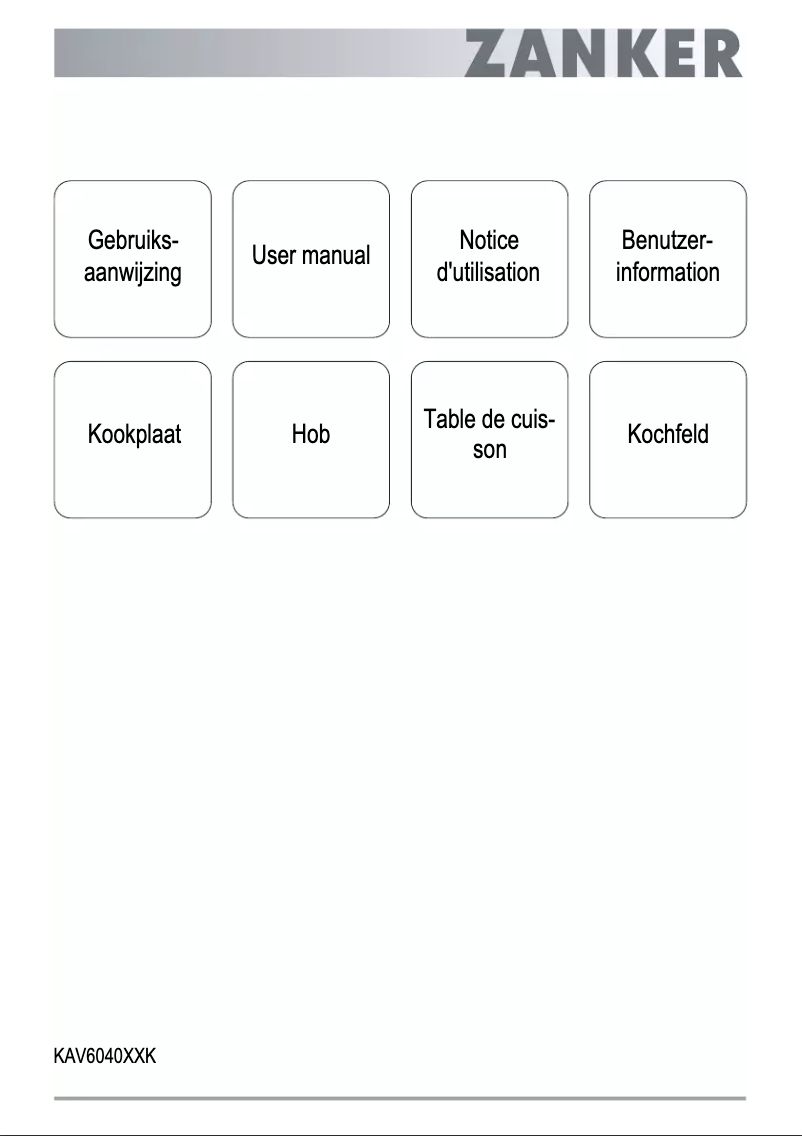Page 1 de la notice Manuel utilisateur Zanker KAV6040XXK