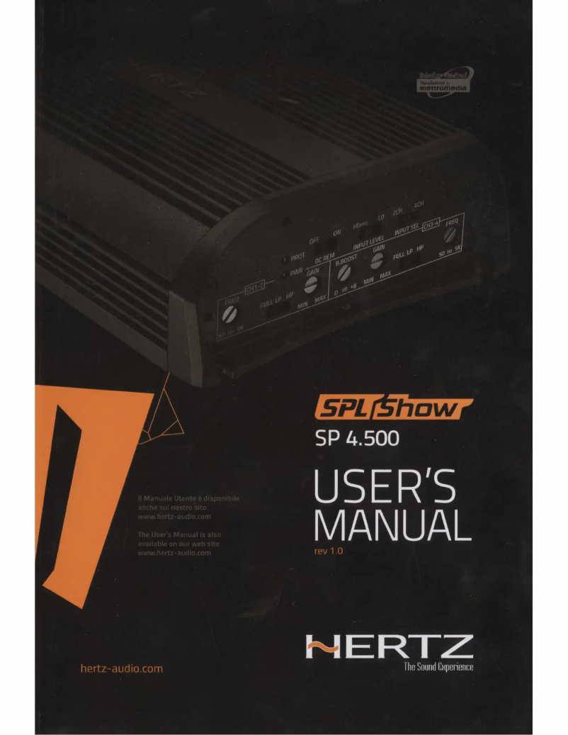 Page 1 de la notice Manuel utilisateur Hertz SP 4.500