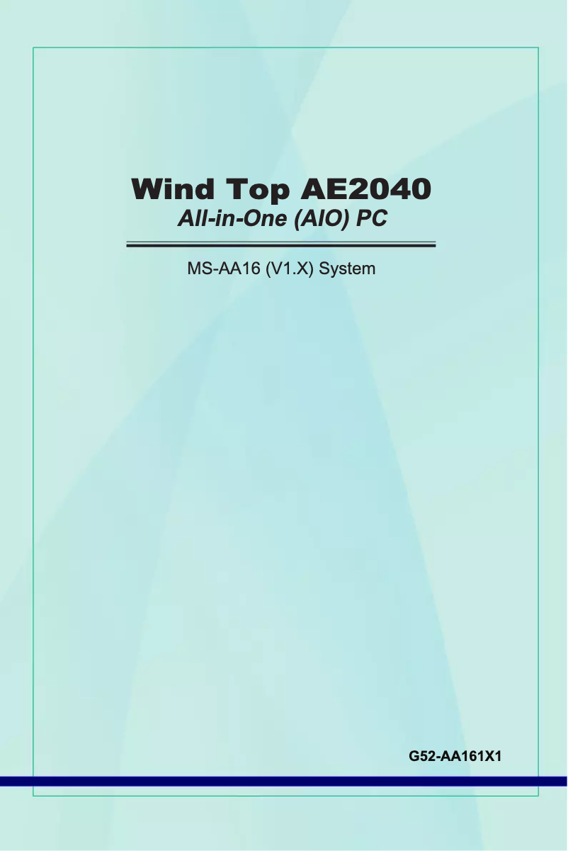 Page n°1 - Manuel utilisateur MSI Wind Top AE2040
