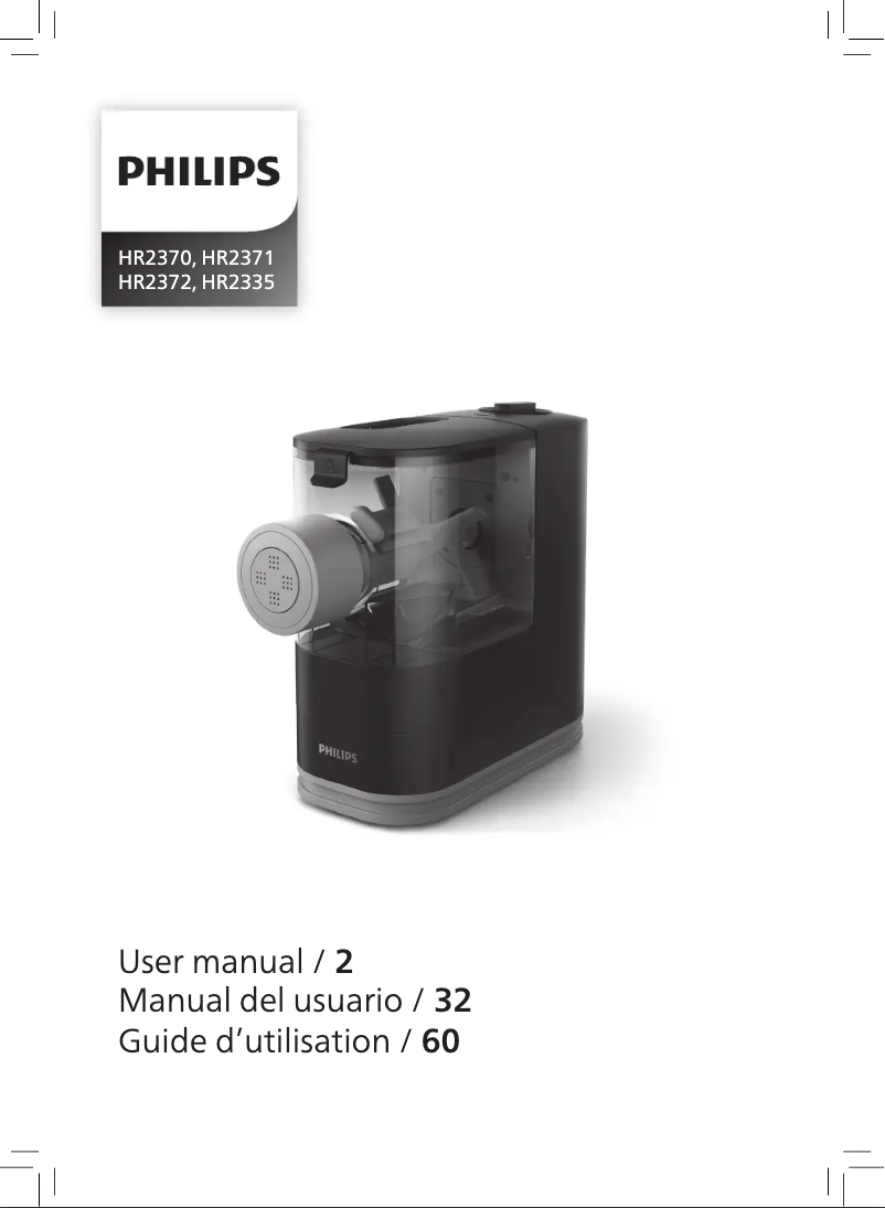 Page n°1 - Manuel utilisateur Philips Viva Collection HR2372