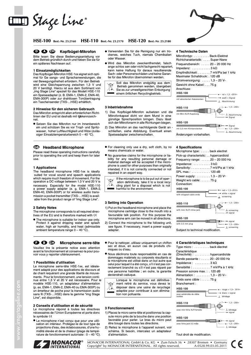 Image de la première page du manuel de l'appareil HSE-120