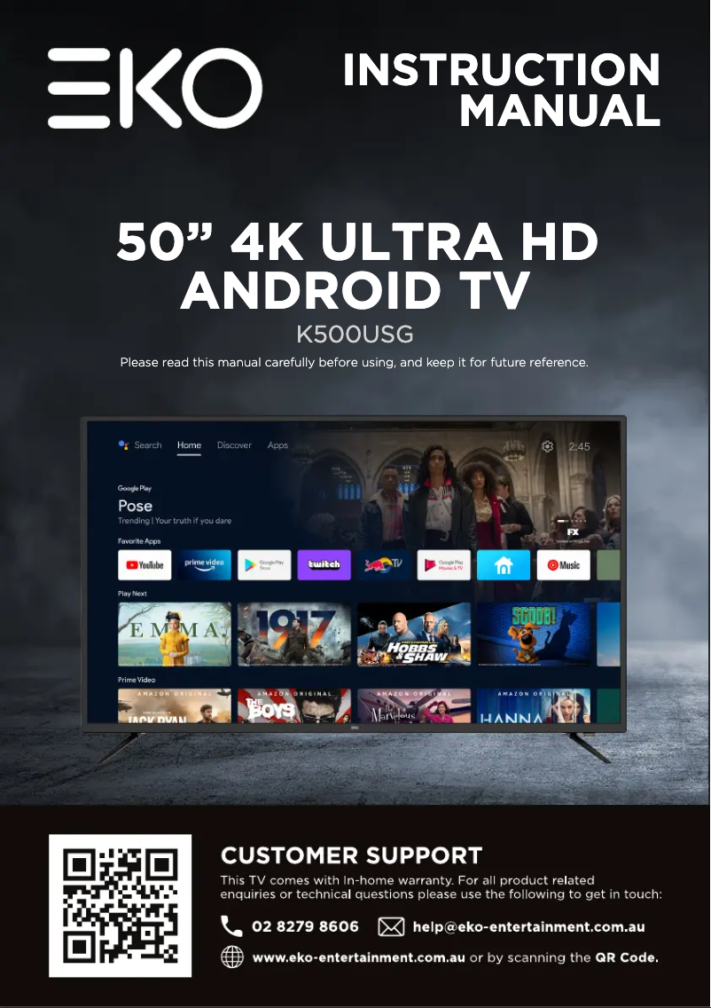 Image de la première page du manuel de l'appareil K500USG