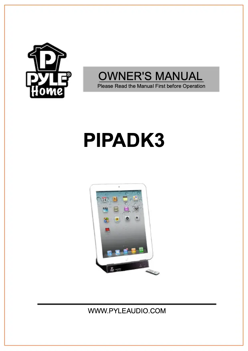 Image de la première page du manuel de l'appareil PIPADK3