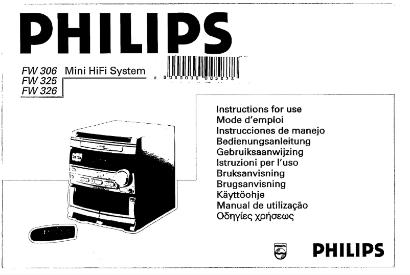 Page n°1 - Manuel utilisateur Philips FW325
