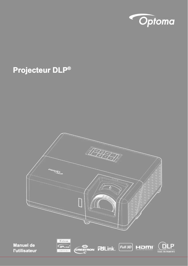 Page 1 de la notice Manuel utilisateur Optoma ZW350