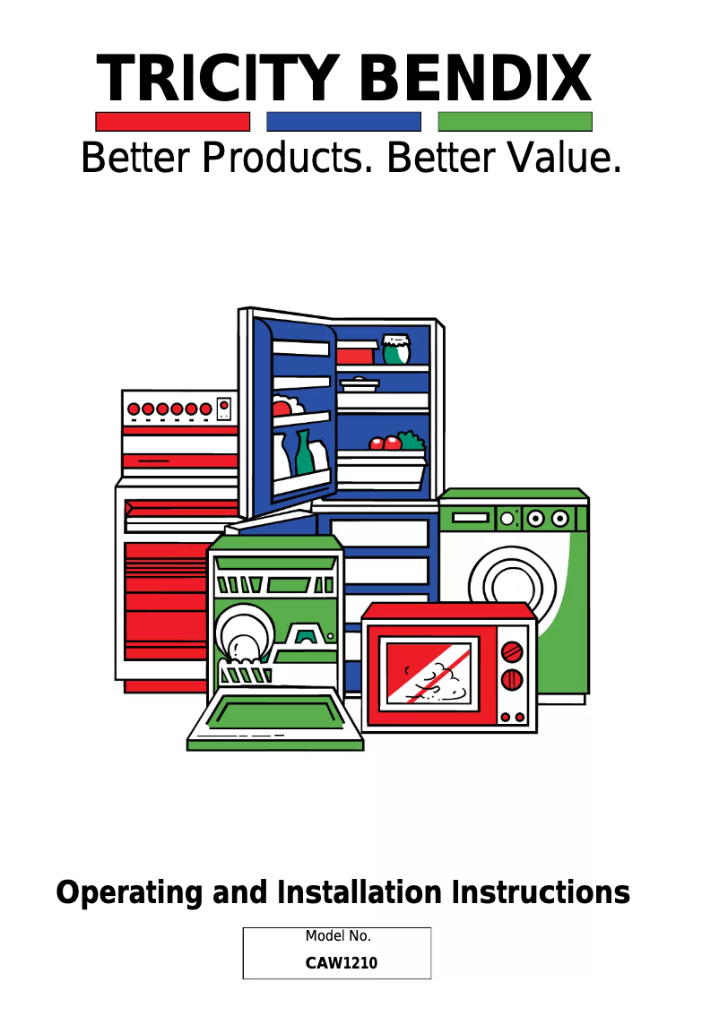 Page 1 de la notice Manuel utilisateur Tricity Bendix CAW 1210